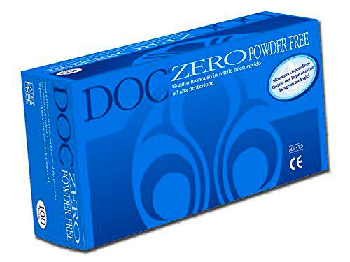 DOC Zero Guantes de Nitrilo, Sin Polvo, Azul, Estándar