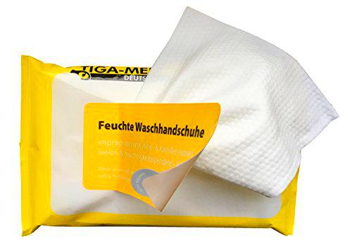 TIGA-MED Manoplas húmedas | 1 paquete = 8 unidades | impregnado con aloe vera | manopla desechable