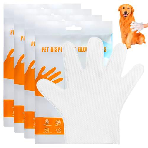 Guantes de lavado desechables para perros y gatos, toallitas desodorizantes para aseo de patas
