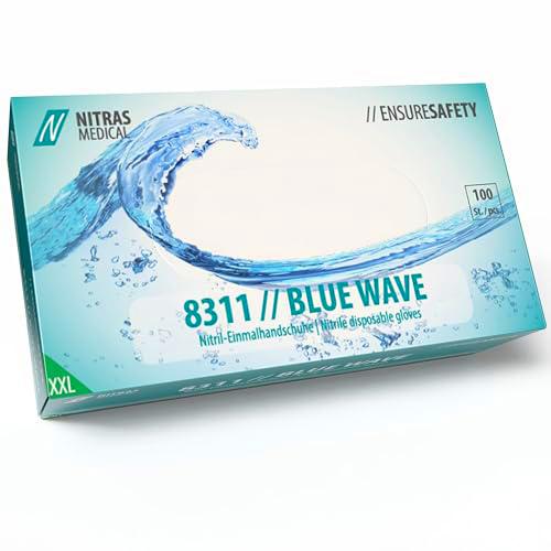 Nitras 8311 Blue Wave Guantes desechables de nitrilo sin polvo