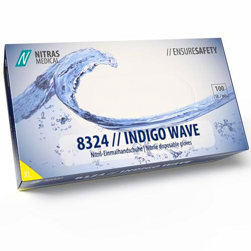 Nitras 8324 INDIGO Wave Guantes desechables de nitrilo sin polvo