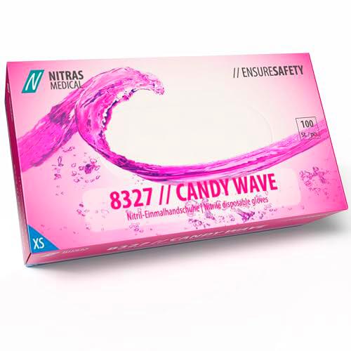 Nitras 8327 Candy Wave - Guantes desechables de nitrilo sin polvo