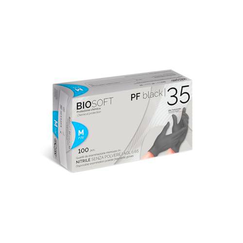 Glovely Guantes de examinación desechables de nitrilo sin polvo, Negros S