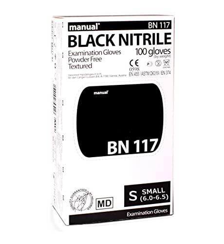 CORRADO Black Nitrile - Guantes desechables de nitrilo sin polvo