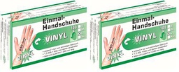 Kerbl Guantes desechables vinilo L envase de 100 unidades (Paquete de 2)