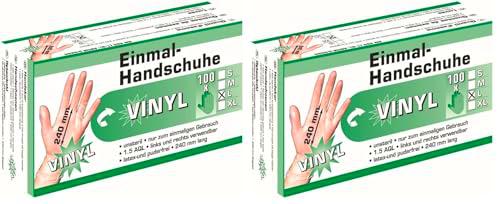 Kerbl Guantes desechables vinilo L envase de 100 unidades (Paquete de 2)