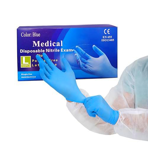 Genérico Guantes nitrilo talla L Azul [100 unidades]