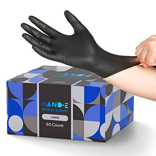 Guantes desechables de nitrilo negro, tamaño mediano