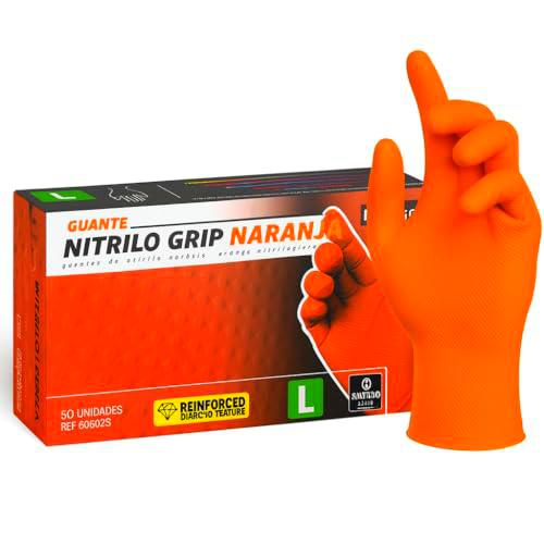 Guantes Desechables de Nitrilo Diamantados (Sin Latex y de Doble Grosor)