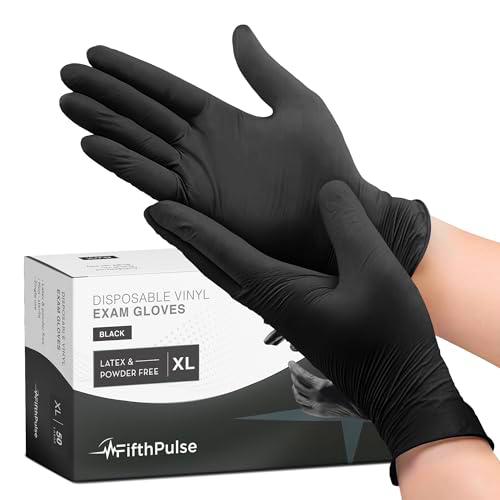 FifthPulse Guantes Desechables de Vinilo - Guantes de Examen médico sin látex, sin Polvo