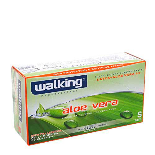 Guantes de látex y Aloe Vera, pack de 100 unidades, Walking S