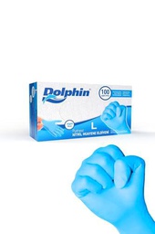 Dolphin Market Guantes desechables de nitrilo azul