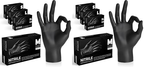 The Real Touch K-MART Guantes desechables multiusos de nitrilo negro