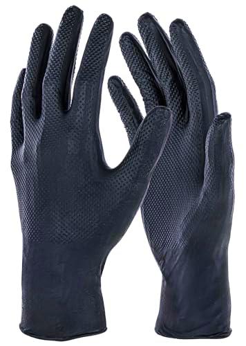 Kerbl 50 guantes desechables X-Grip Black, guantes desechables