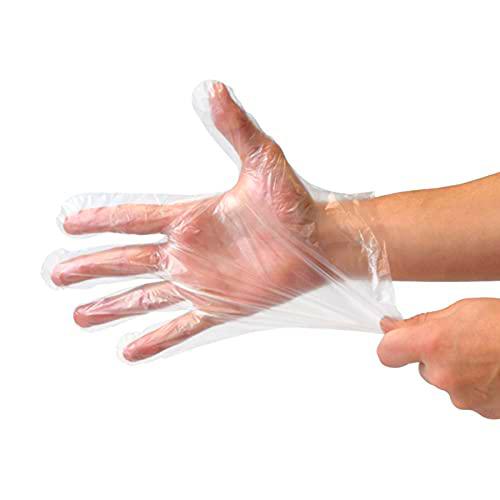 500 Piezas Guantes Desechables de Plástico Transparente Limpieza de Trabajo de Polietileno Guantes Transparentes para Cocinar Limpieza Pintura Coloración del Cabello