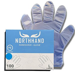 NORTHHAND Guantes desechables para gasolinera, color azul
