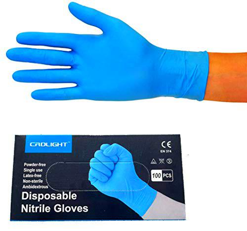 CRDLIGHT - Guantes de nitrilo L, 200 unidades, color azul