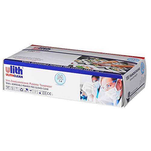 Guantes desechables de vinilo, talla 8, tipo 50