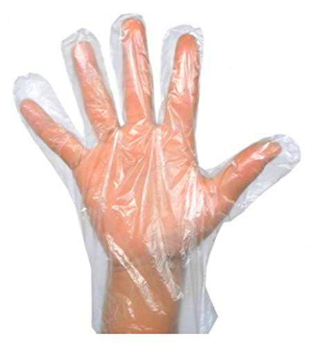 Guantes de polietileno PE de plástico desechables transparentes grandes Limpieza Preparar comida Decoración (1000 psc)