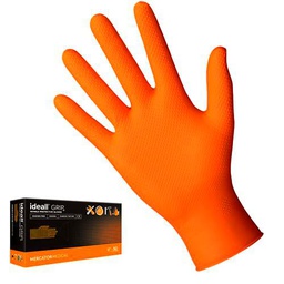 Guantes de nitrilo protectores Ideall® Grip + color naranja